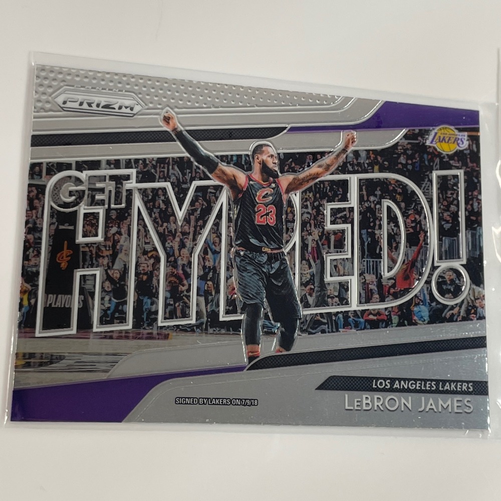 LeBron James Lakers Panini Prizm Get Hyped & Select Concourse Card Lot 2pc - Picture 3 of 4